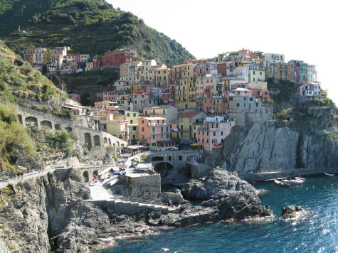 Town of Manarola in Cinque Terre Italy